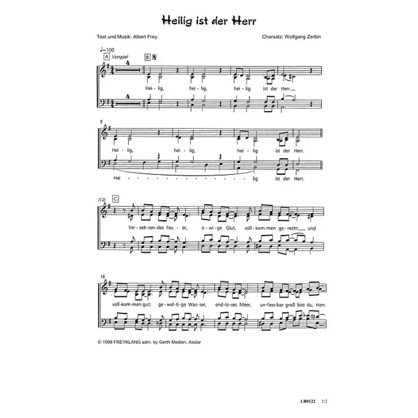 Produktbild des Artikels Heilig ist der Herr (Noten - Download)