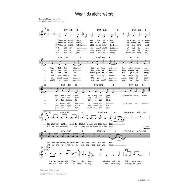 Produktbild des Artikels Wenn du nicht wärst (Noten - Download)