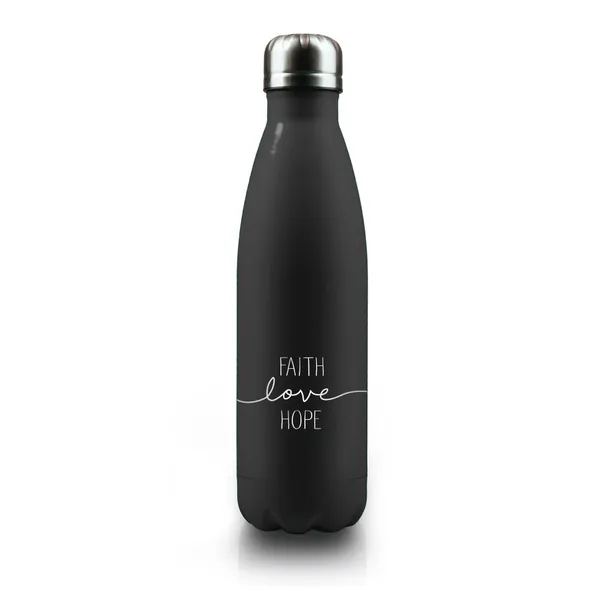 Produktbild des Artikels Isolierflasche "Faith - Love - Hope" - schwarz ()
