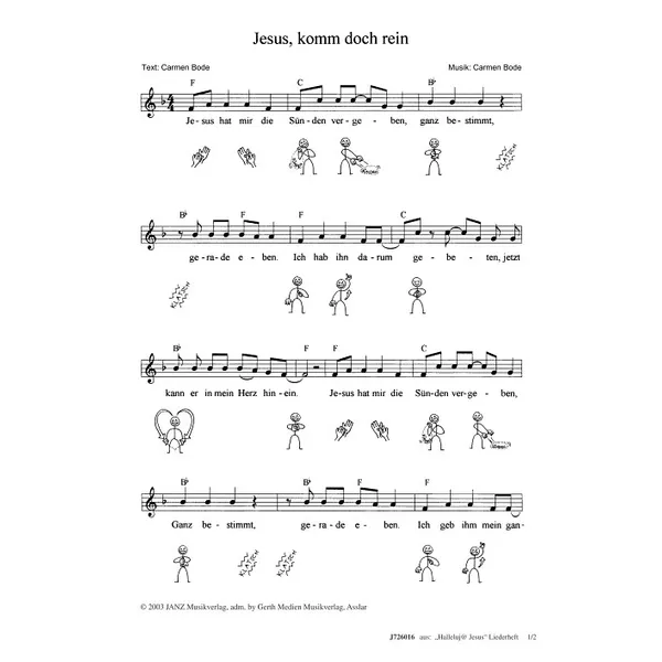 Produktbild des Artikels Jesus, komm doch rein (Noten - Download)