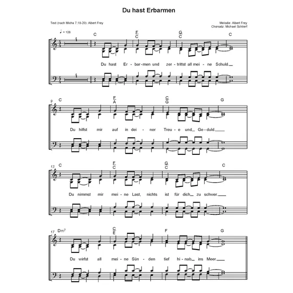 Produktbild des Artikels Du hast Erbarmen (Noten - Download)