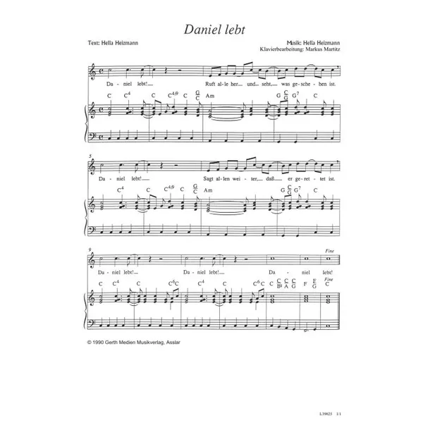 Produktbild des Artikels Daniel lebt (Noten - Download)