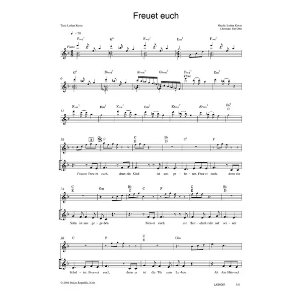 Produktbild des Artikels Freuet euch (Noten - Download)