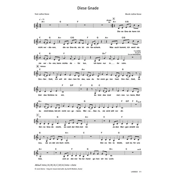 Produktbild des Artikels Diese Gnade (Noten - Download)