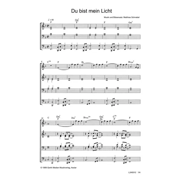 Produktbild des Artikels Du bist mein Licht (Noten - Download)
