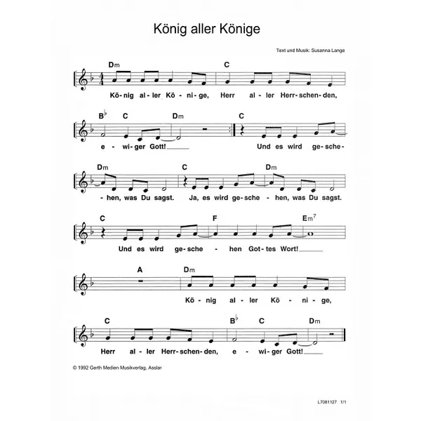Produktbild des Artikels König aller Könige (Noten - Download)