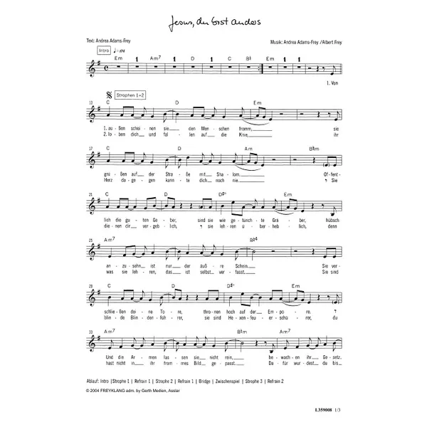 Produktbild des Artikels Jesus, du bist anders (Noten - Download)