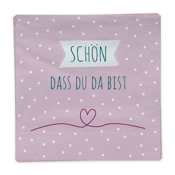 Produktbild des Artikels Servietten - Schön, dass du da bist (Rosa) ()