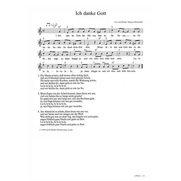 Produktbild des Artikels Ich danke Gott (Noten - Download)