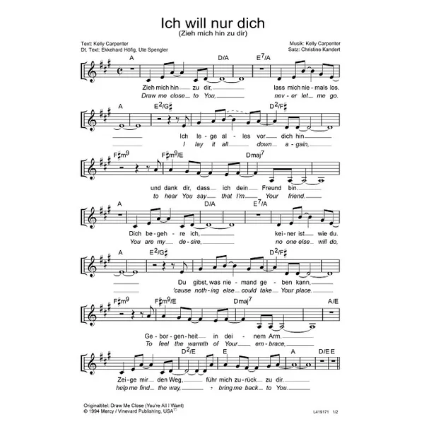 Produktbild des Artikels Ich will nur dich (Noten - Download)