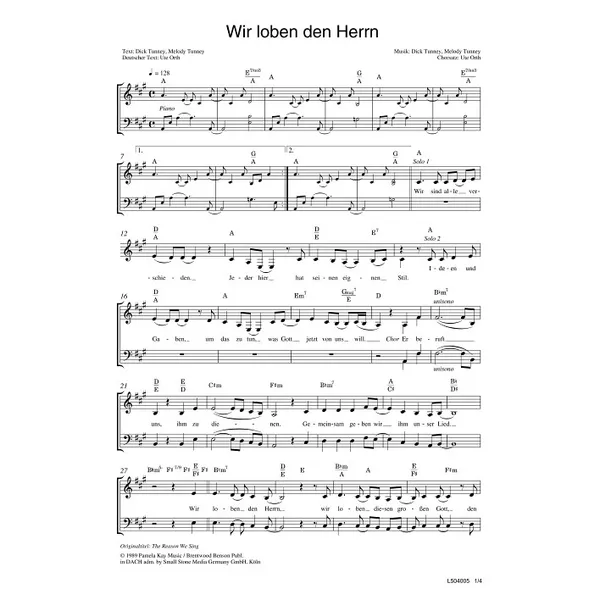 Produktbild des Artikels Wir loben den Herrn (Noten - Download)