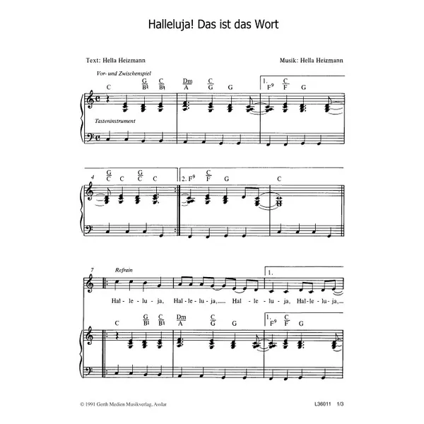 Produktbild des Artikels Halleluja! Das ist das Wort (Noten - Download)