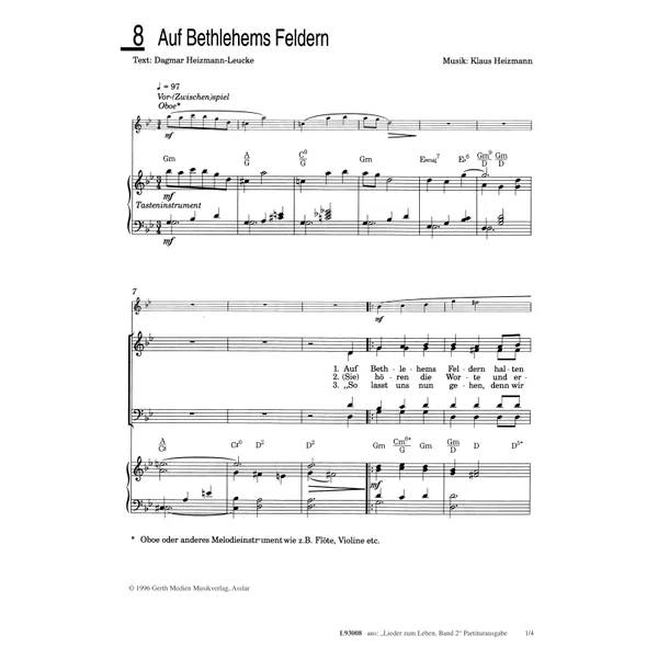 Produktbild des Artikels Auf Bethlehems Feldern (Noten - Download)