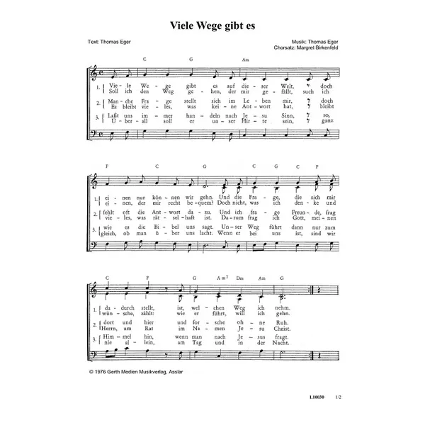 Produktbild des Artikels Viele Wege gibt es (Noten - Download)