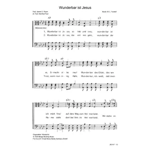 Produktbild des Artikels Wunderbar ist Jesus (Noten - Download)