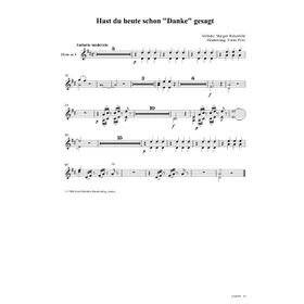 Produktbild des Artikels Hast du heute schon danke gesagt (Horn in F) (Noten - Download)