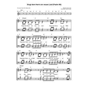 Produktbild des Artikels Singt dem Herrn ein neues Lied (Noten - Download)