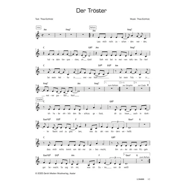 Produktbild des Artikels Der Tröster (Noten - Download)
