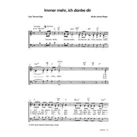 Produktbild des Artikels Immer mehr, ich danke dir (Noten - Download)