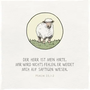 Produktbild des Artikels Holzschild quadratisch - Der Herr ist mein Hirte (Schaf) ()