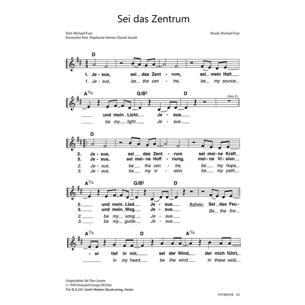Produktbild des Artikels Sei das Zentrum (Noten - Download)