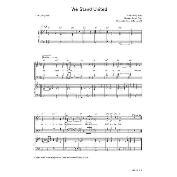 Produktbild des Artikels We Stand United (Noten - Download)