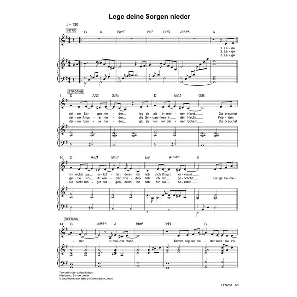 Produktbild des Artikels Lege deine Sorgen nieder (Noten - Download)