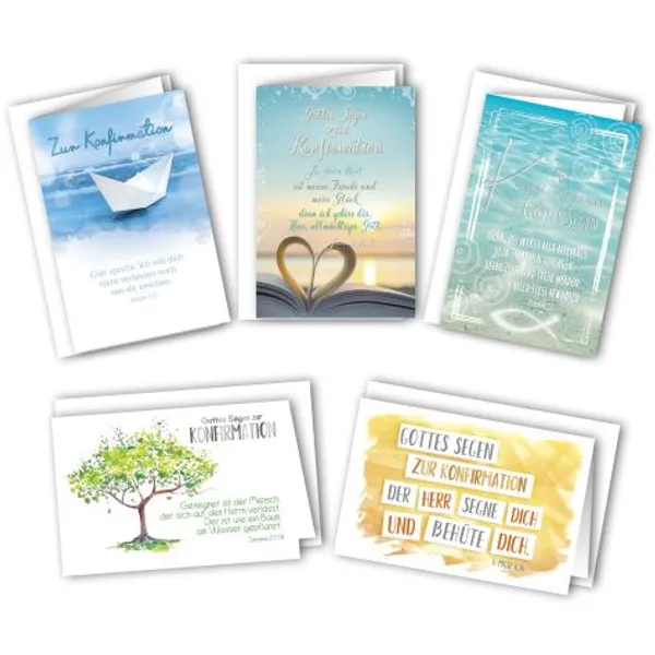 Produktbild des Artikels Faltkarten - Konfirmation 5er Set (Schreibwaren)