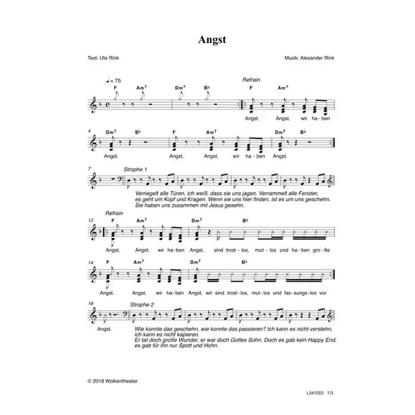 Produktbild des Artikels Angst (Noten - Download)