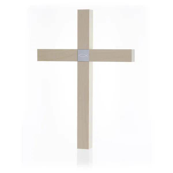 Produktbild des Artikels Holzkreuz groß - Ahorn - Motiv Fisch ()