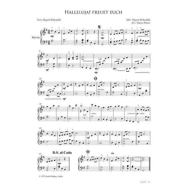 Produktbild des Artikels Halleluja! Freuet euch (Klavier) (Noten - Download)