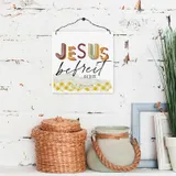 Stimmungsbild zu Holzschild klein - Jesus befreit echt