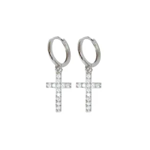 Produktbild des Artikels Ohrhänger "Kreuz - Creolen" - Sterlingsilber ()