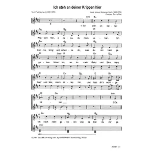 Produktbild des Artikels Ich steh an deiner Krippen hier (Noten - Download)