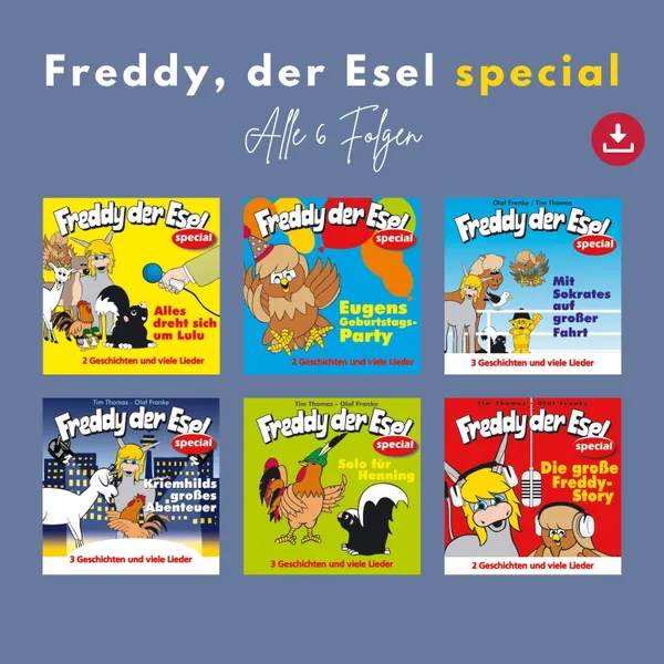 Produktbild des Artikels Freddy der Esel special - alle 6 Folgen (MP3-Hörspiel - Download)
