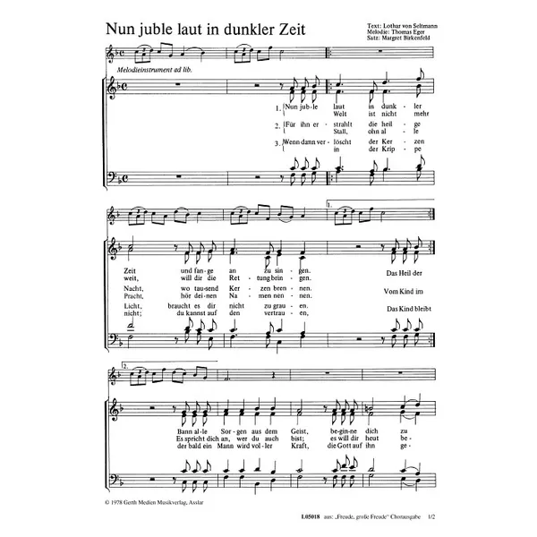 Produktbild des Artikels Nun juble laut in dunkler Zeit (Noten - Download)