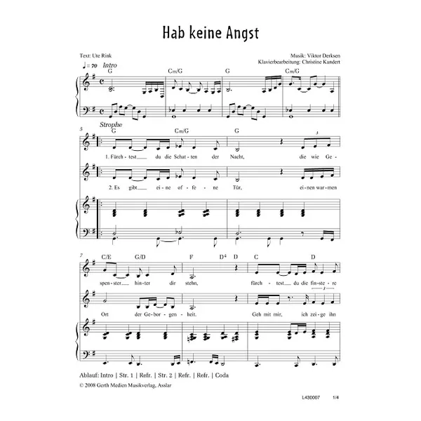 Produktbild des Artikels Hab keine Angst (Noten - Download)