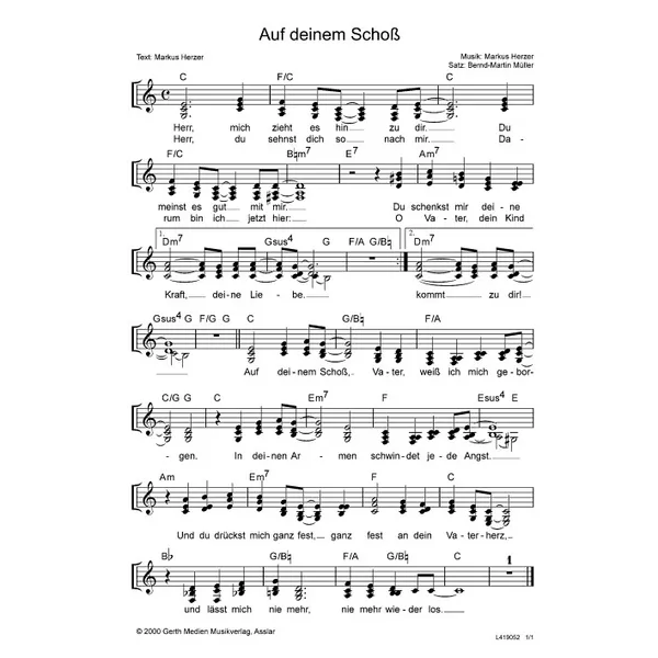 Produktbild des Artikels Auf deinem Schoß (Noten - Download)