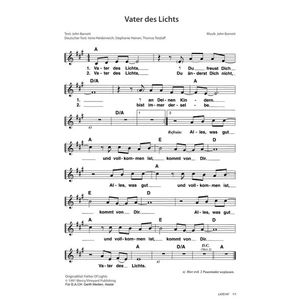 Produktbild des Artikels Vater des Lichts (Noten - Download)