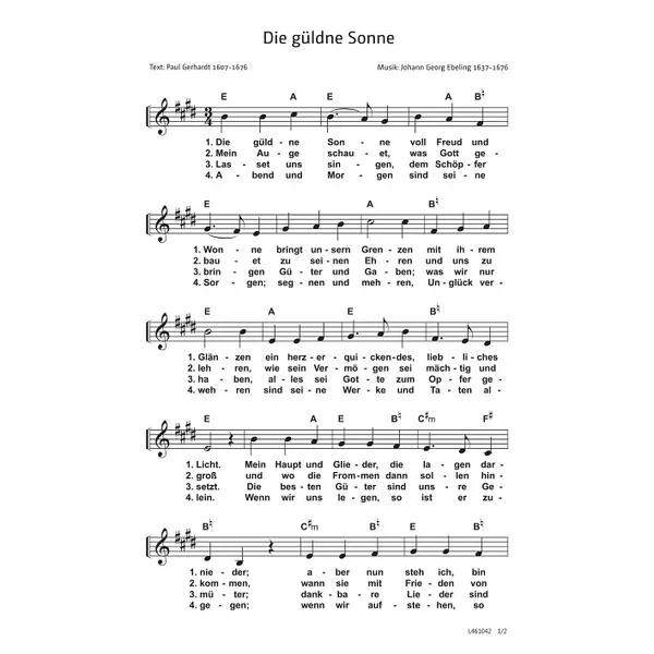 Produktbild des Artikels Die güldene Sonne (Noten - Download)