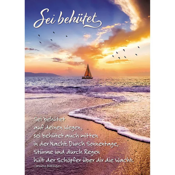 Produktbild des Artikels Postkarten: Sei behütet auf deinen Wegen, 4 Stück (Schreibwaren)