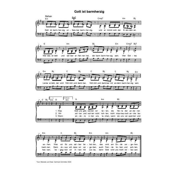 Produktbild des Artikels Gott ist barmherzig (Noten - Download)
