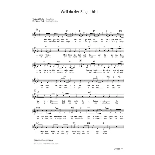 Produktbild des Artikels Weil du der Sieger bist (Noten - Download)