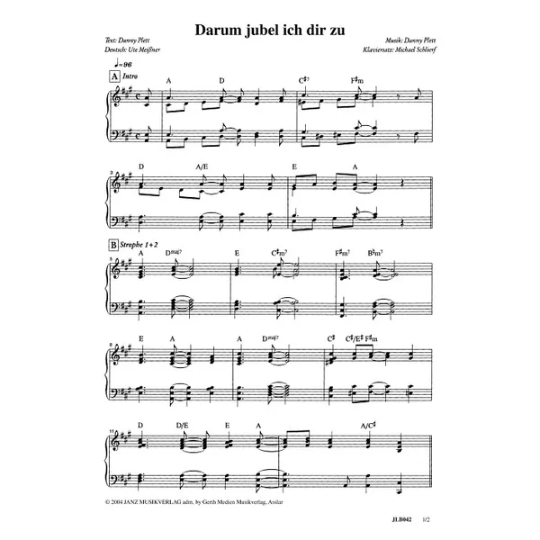 Produktbild des Artikels Darum jubel ich dir zu (Noten - Download)