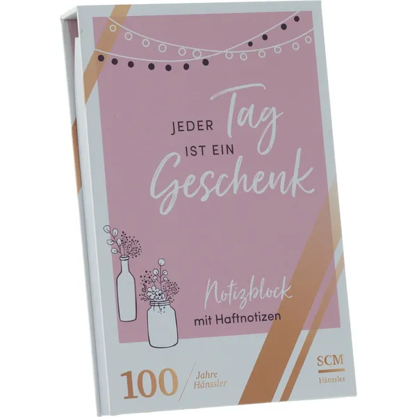 Produktbild des Artikels Notizblock mit Haftnotizen "Jeder Tag ist ein Geschenk" (Schreibwaren)