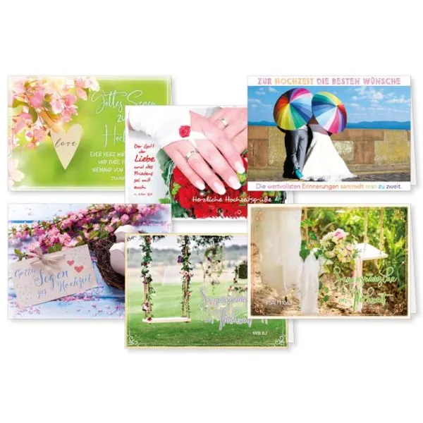Produktbild des Artikels Faltkarten Hochzeit - 6er Set (Schreibwaren)
