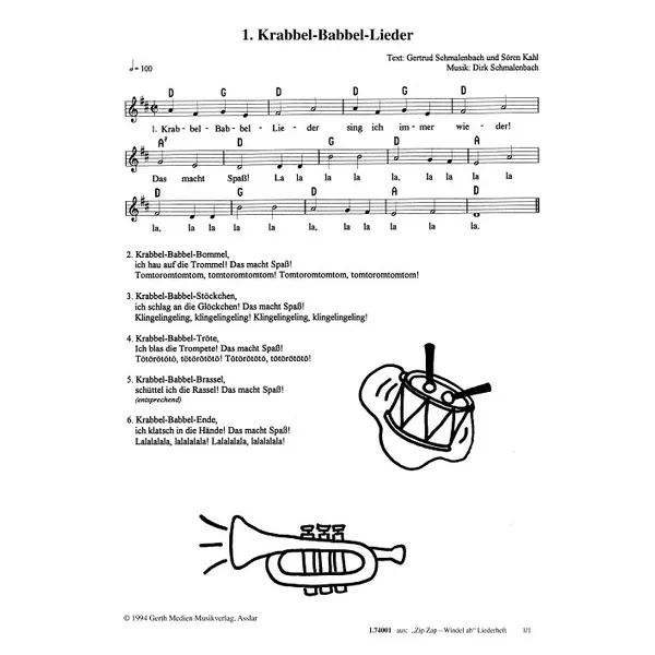 Produktbild des Artikels Krabbel-Babbel-Lieder (Noten - Download)