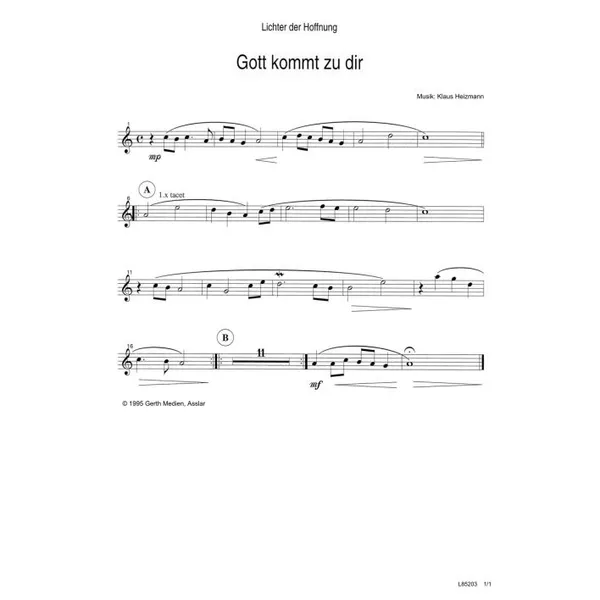 Produktbild des Artikels Gott kommt zu dir (Blockflöte) (Noten - Download)