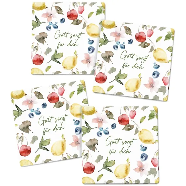 Produktbild des Artikels Untersetzer-Set "Gott sorgt für dich" ()