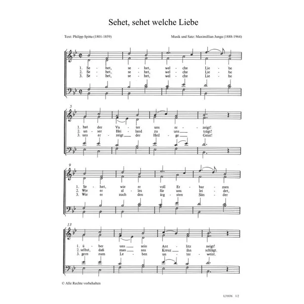 Produktbild des Artikels Sehet, sehet, welche Liebe (Noten - Download)